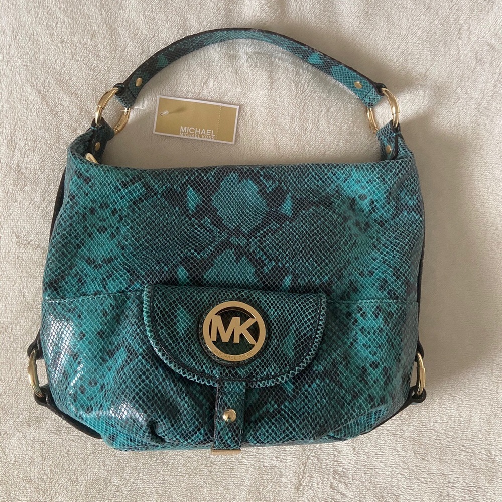 Michael Kors Fulton Python Leather Handbag